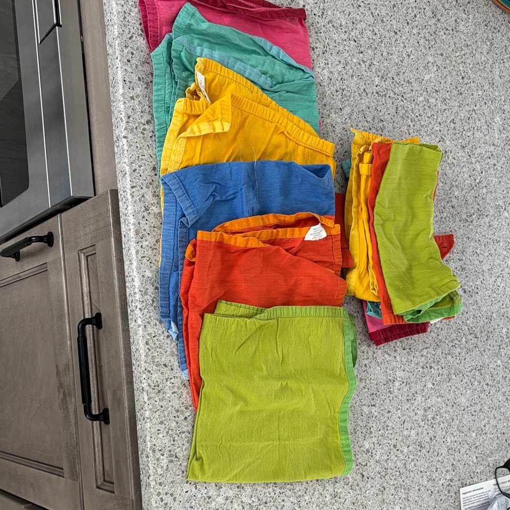 Crate and barrel Colorful Cotton napkin Set of 12.